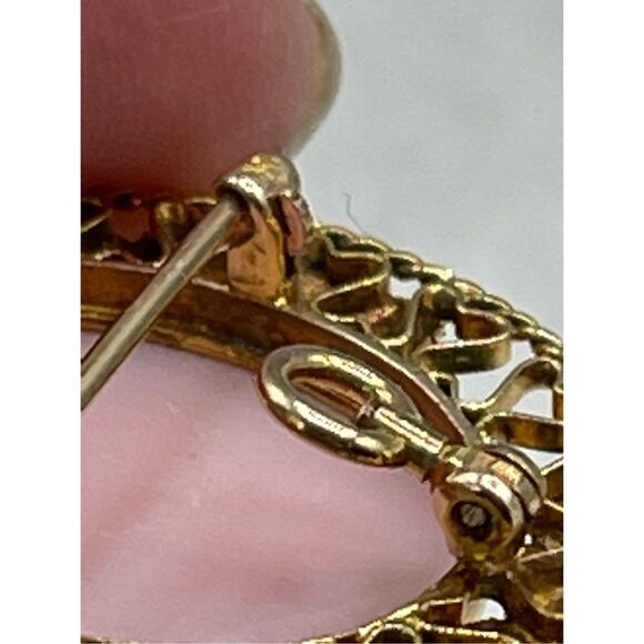 Victorian cameo brooch 10K gold left facing - Picture 10 of 13